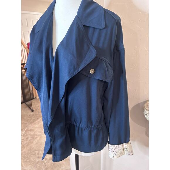 Frye and Co. Lightweight Cropped Navy Blue M Jacket ⭐BOGO🎉 - Picture 3 of 9